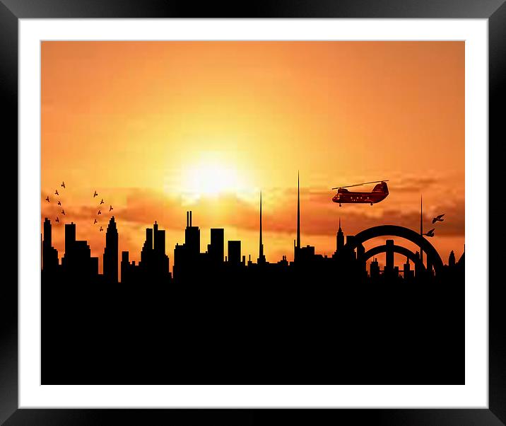 Shadow City Framed Mounted Print by Ade Robbins