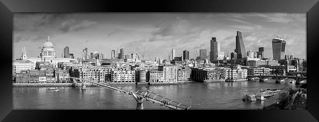 London skyline, St Pauls and the City black and wh Framed Print by Gary Eason