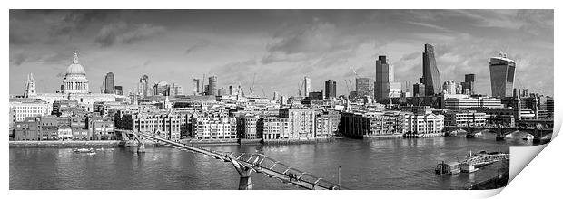London skyline, St Pauls and the City black and wh Print by Gary Eason