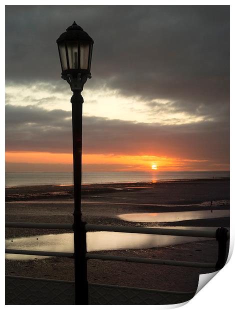 DAYS END WORTHING BEACH Print by Clive Eariss