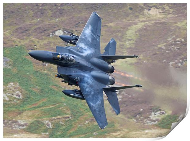 F15 Eagle with Afterburners Print by Rory Trappe