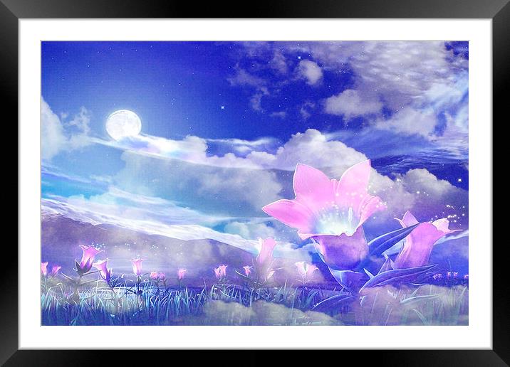 Moon Flower Framed Mounted Print by Matthew Lacey