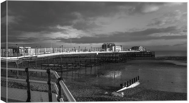 Worthing Pier Black And White Canvas Print by Clive Eariss