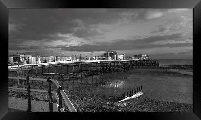 Worthing Pier Black And White Framed Print by Clive Eariss