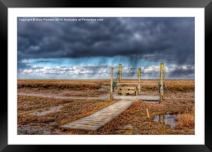An approaching shower Thornham Norfolk Framed Mounted Print by Gary Pearson
