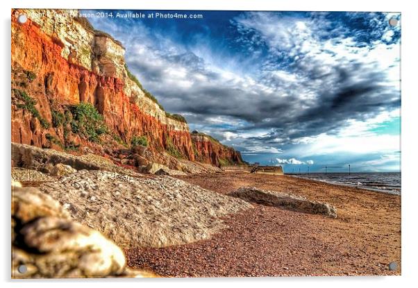 Hunstanton beach and cliffs Acrylic by Gary Pearson