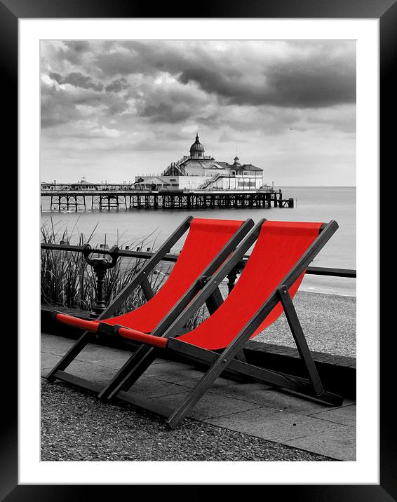 Eastbourne Pier & Deckchairs Framed Mounted Print by Andy Huntley