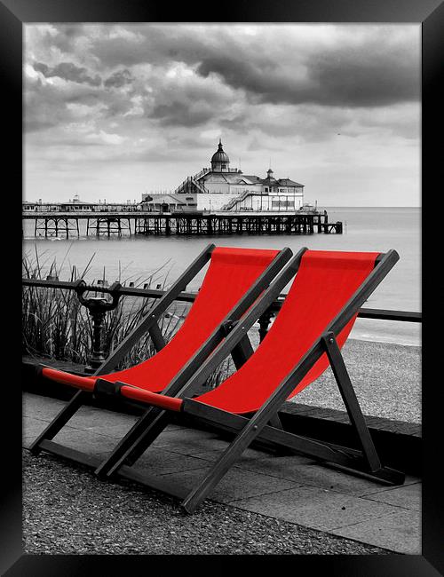 Eastbourne Pier & Deckchairs Framed Print by Andy Huntley