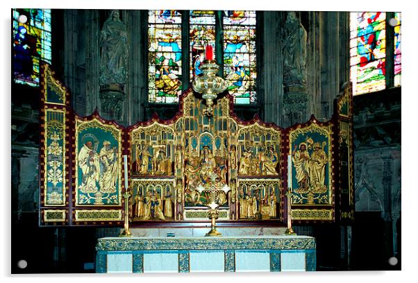 High Altar Lichfield Cathedral England Acrylic by Carole-Anne Fooks