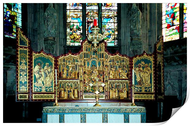 High Altar Lichfield Cathedral England Print by Carole-Anne Fooks