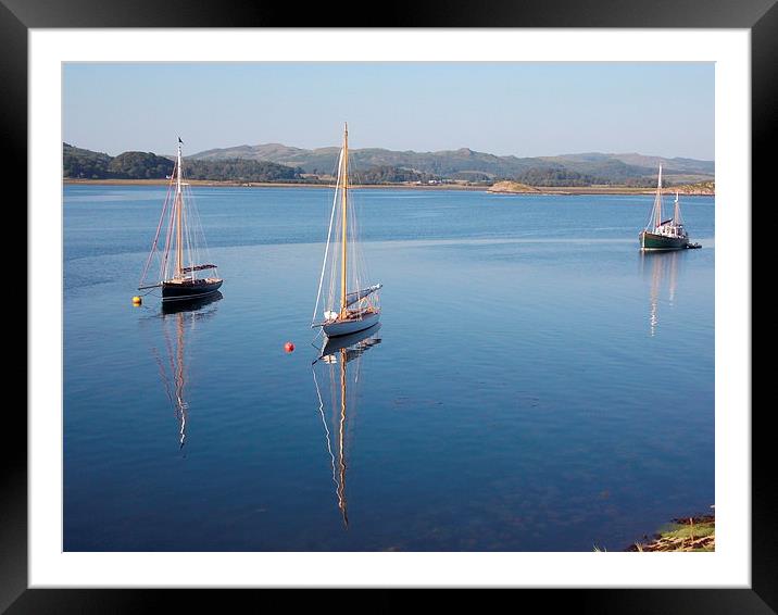 Yachts waiting for Crinan Lock Framed Mounted Print by Dave Holbourn