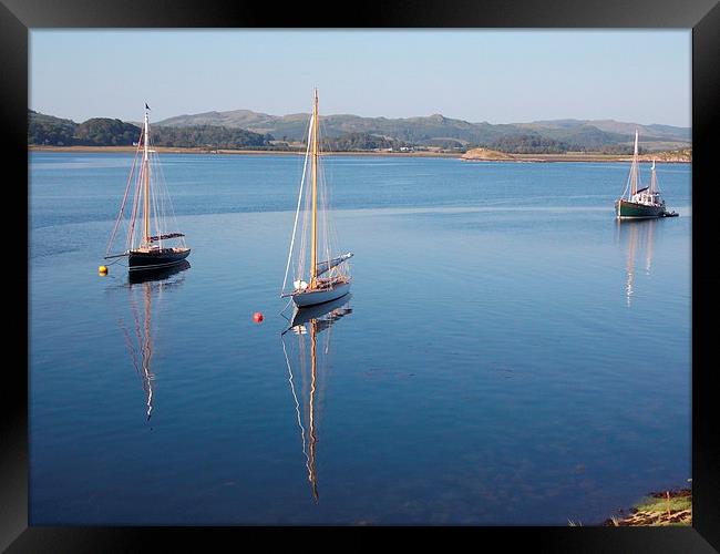 Yachts waiting for Crinan Lock Framed Print by Dave Holbourn