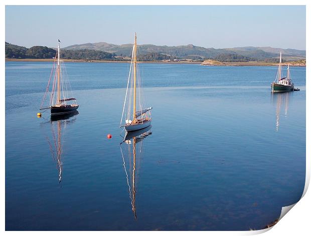 Yachts waiting for Crinan Lock Print by Dave Holbourn