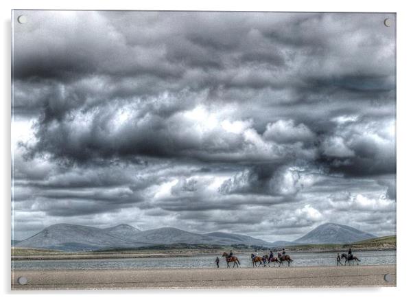 Horse Treking in Ireland Acrylic by Andy Huntley
