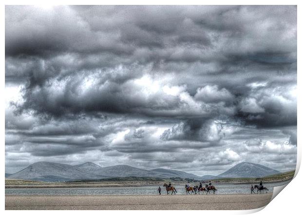 Horse Treking in Ireland Print by Andy Huntley