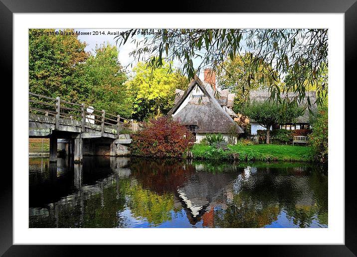 Bridge Cottage Flatford Mill Framed Mounted Print by Diana Mower