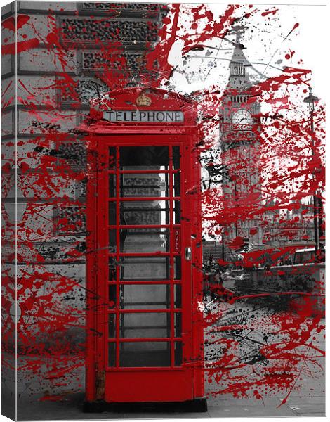 Westminster Phone Box Canvas Print by Andy Huntley