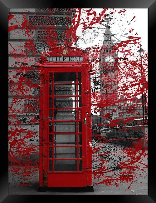 Westminster Phone Box Framed Print by Andy Huntley