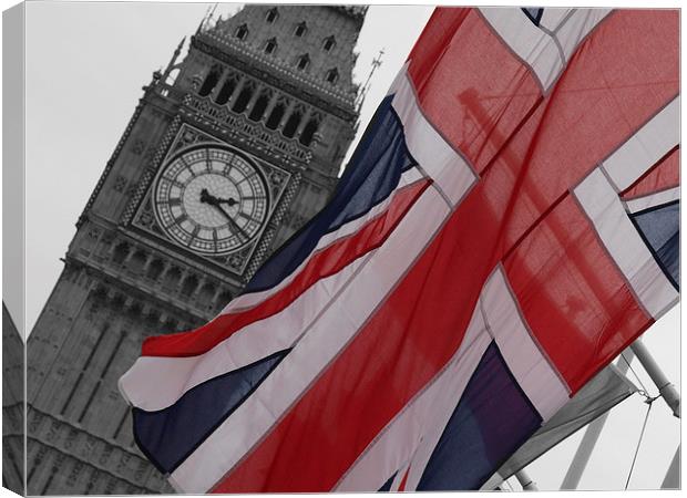 Union Flag Big Ben Canvas Print by Andy Huntley