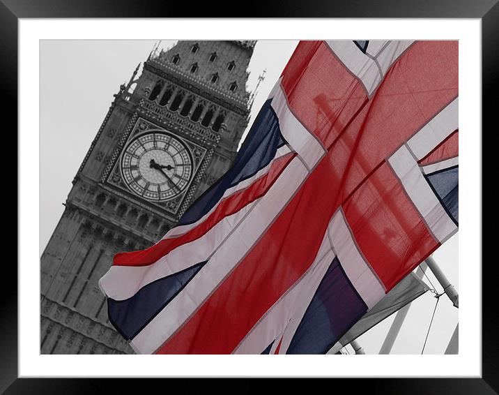 Union Flag Big Ben Framed Mounted Print by Andy Huntley