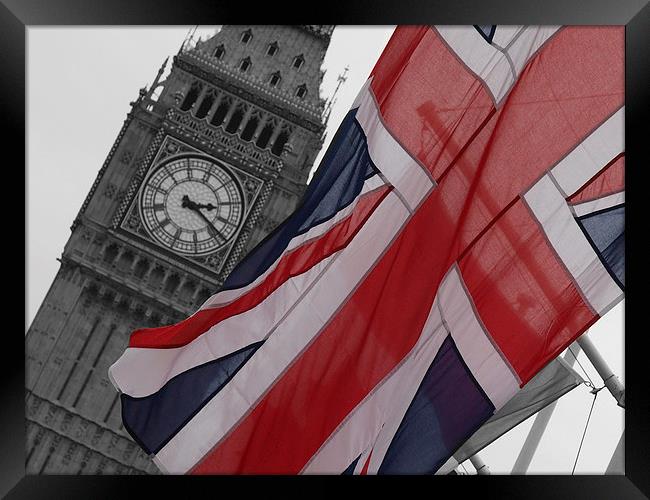 Union Flag Big Ben Framed Print by Andy Huntley