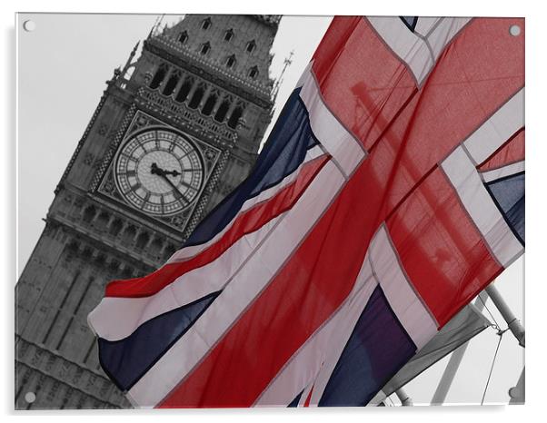 Union Flag Big Ben Acrylic by Andy Huntley