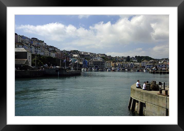 JST2947 Brixham Harbour Framed Mounted Print by Jim Tampin