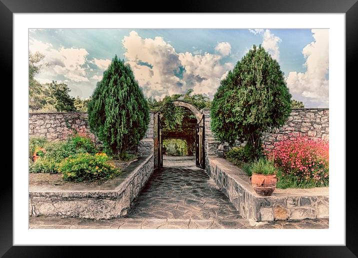 The Garden Gate Framed Mounted Print by Angela Wallace