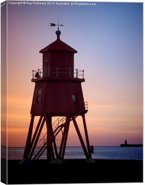 Herd Lighthouse at Sunrise Canvas Print by Ray Pritchard