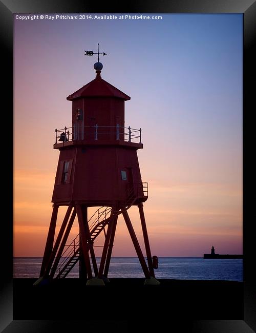 Herd Lighthouse at Sunrise Framed Print by Ray Pritchard