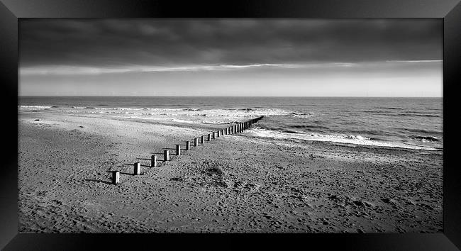 Skegness beach poles Framed Print by Leighton Collins