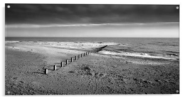 Skegness beach poles Acrylic by Leighton Collins