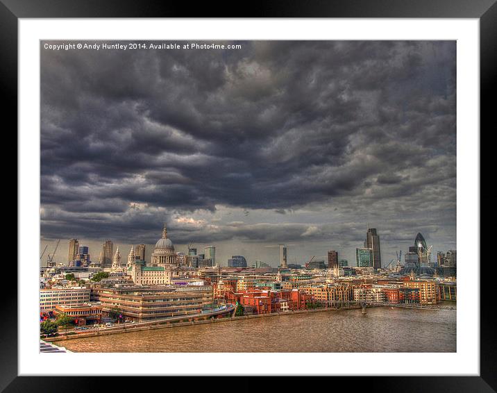 Storm Clouds over London Framed Mounted Print by Andy Huntley