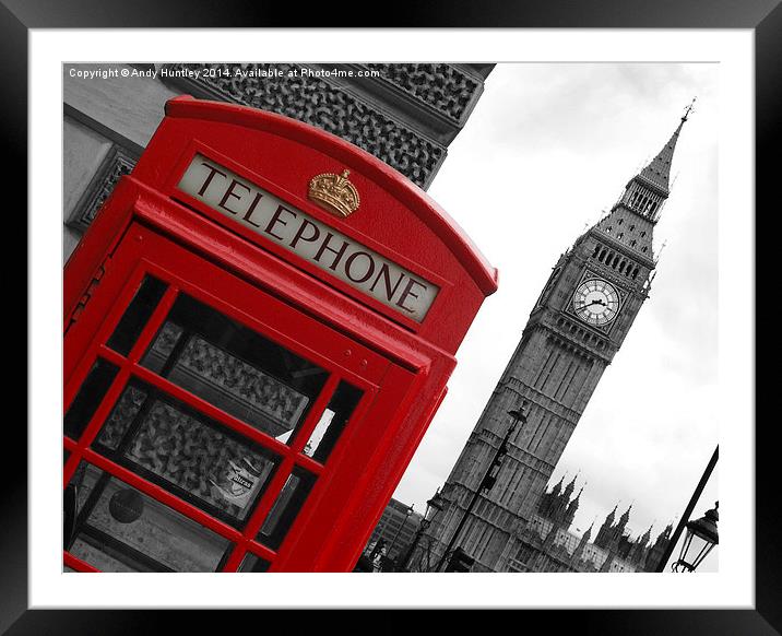 Phone Box London Framed Mounted Print by Andy Huntley
