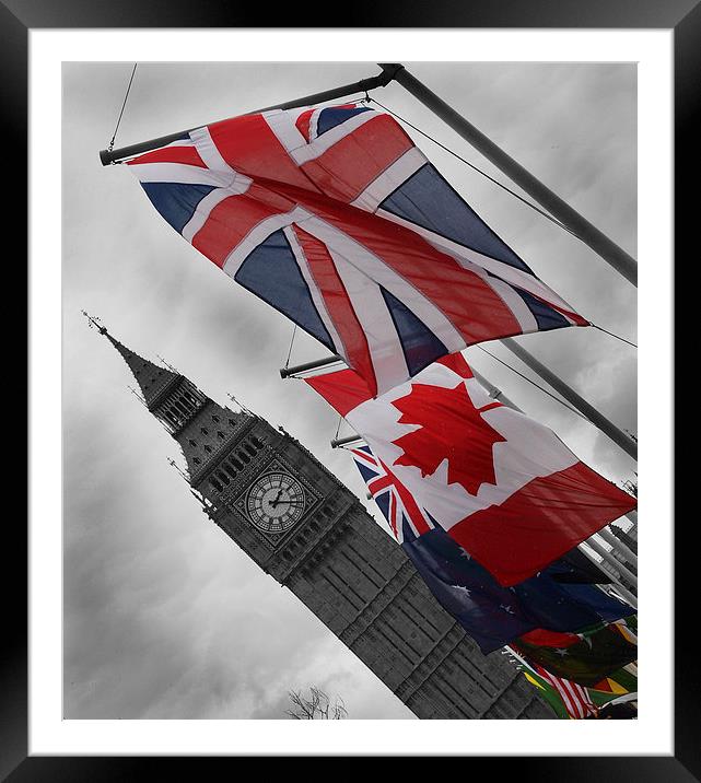 Big Ben & Flags Framed Mounted Print by Andy Huntley
