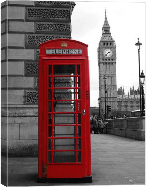 Phone Box in London Canvas Print by Andy Huntley