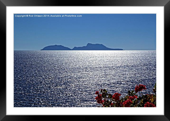 Blue Island (Silver sea) Framed Mounted Print by Rod Ohlsson