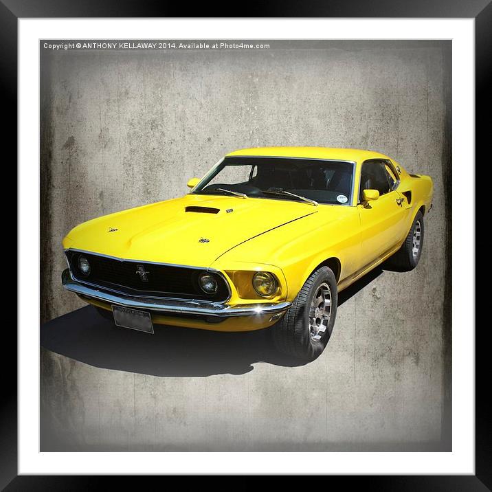 FORD MUSTANG 1969 Framed Mounted Print by Anthony Kellaway