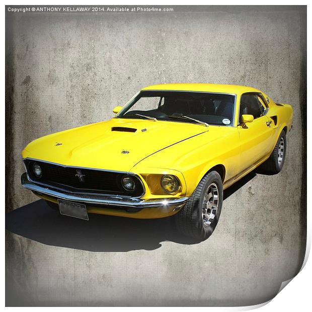 FORD MUSTANG 1969 Print by Anthony Kellaway
