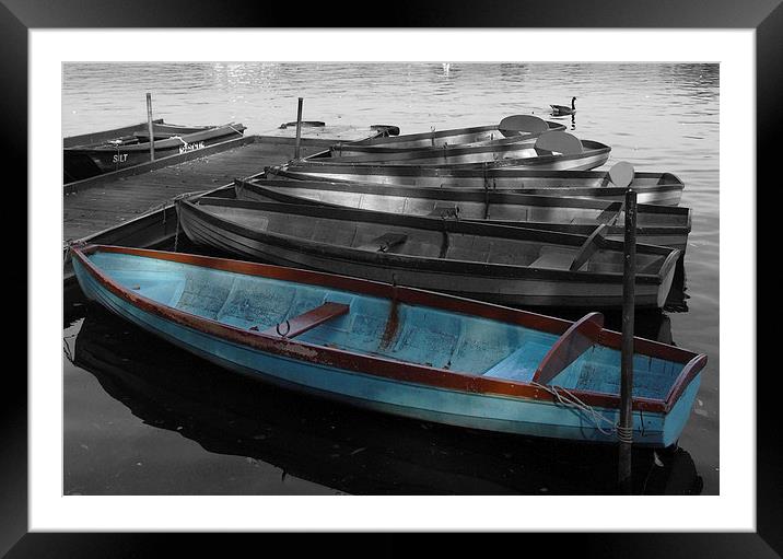 Moored Boats Framed Mounted Print by Andy Huntley
