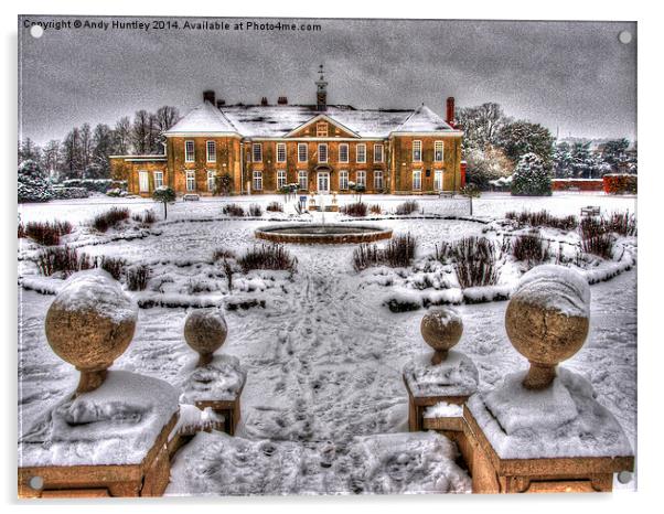 Reigate Priory in Winter Acrylic by Andy Huntley