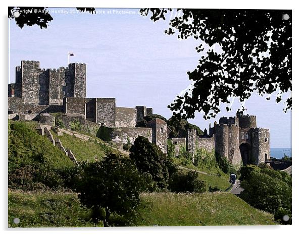 Dover Castle Acrylic by Andy Huntley