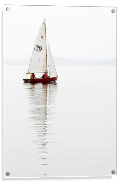 Sailing dinghy becalmed Acrylic by Vivienne Beck