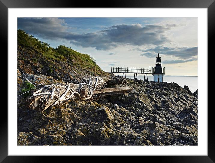 Battery Point, Bristol Channel Framed Mounted Print by Carolyn Eaton