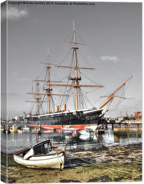 HMS Warrier Canvas Print by Andy Huntley