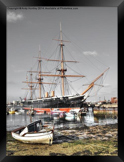 HMS Warrier Framed Print by Andy Huntley