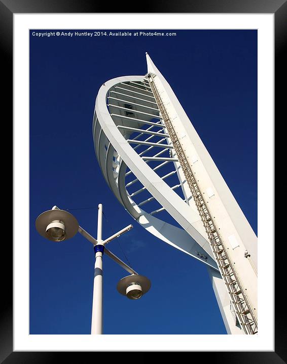 Spinnaker Tower & Lamp post Framed Mounted Print by Andy Huntley
