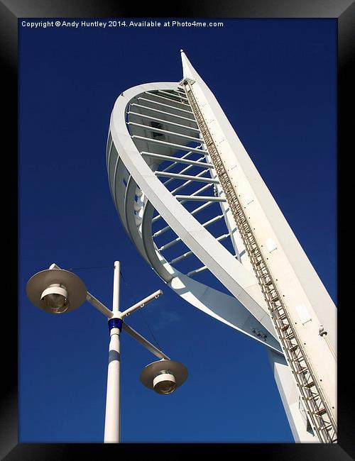 Spinnaker Tower & Lamp post Framed Print by Andy Huntley