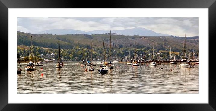 BOATS ON THE LOCH Framed Mounted Print by len milner
