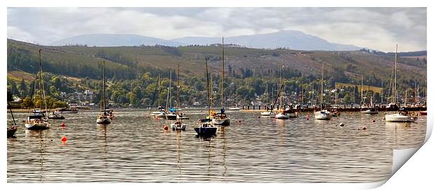 BOATS ON THE LOCH Print by len milner
